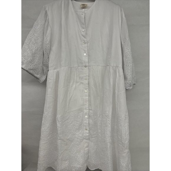 NEW Large L Womens Matilda Jane Good Hart White Cotton Eyelet Montrose Dress - Picture 3 of 6